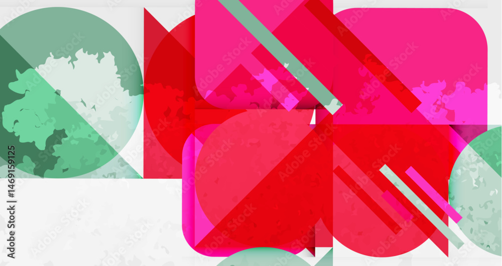 Fototapete abstract composition. overlapping shapes, vibrant colors, textured surfaces create dynamic visual ex