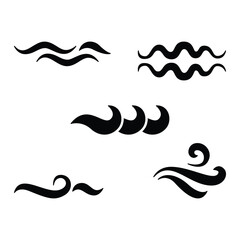 Wave Silhouette Vector Set. Ocean, Sea, and Water Flow Icons.