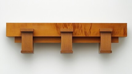 Simple wooden wall-mounted coat rack