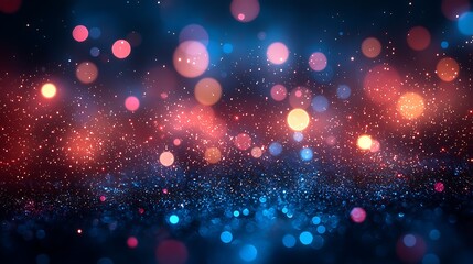 Colorful abstract bokeh display against a dark background.