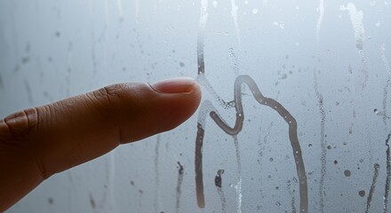 A Finger Drawing on a Foggy Window