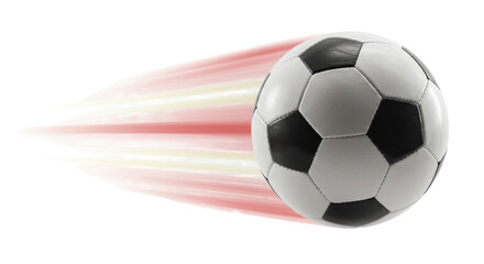 Obraz premium A soccer ball in motion with a blur effect. isolated on transparent png