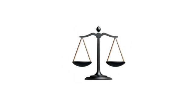 Black Scales of Justice Symbol Legal Equality Concept Image for Law Firm Website or Brochure