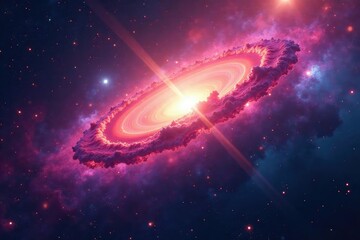 Cosmic clouds of gas and dust illuminate a vibrant nebula in deep space, swirling with celestial colors , light, outer space, space