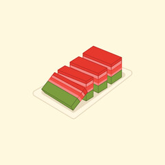 Indonesian Snack Illustration Lapis Beras