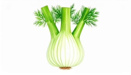 Fresh green and white onions isolated on a white background
