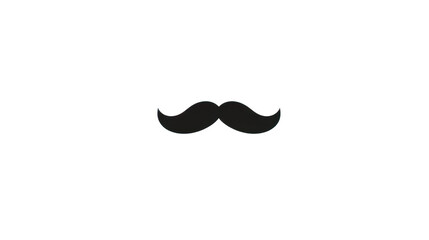 Classic Black Mustache Icon Simple Design for Branding or Graphic Design Projects