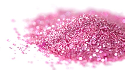Abstract sparkling pink glitter texture with heart shapes