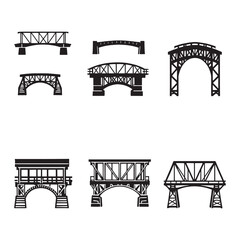 Elegant Wooden Bridge in Simple Line Art Style