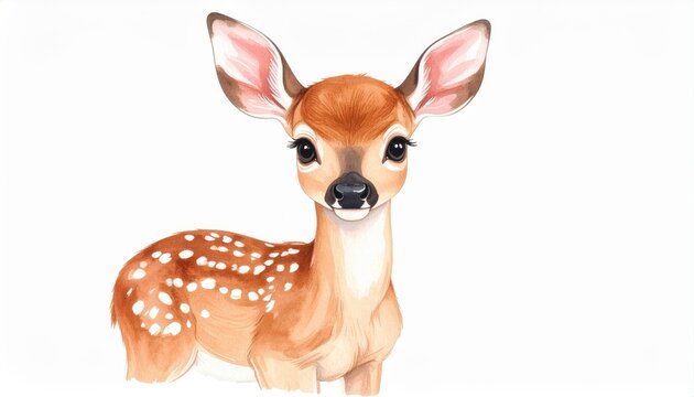 Majestic fago deer in watercolor, a captivating wildlife painting artistic