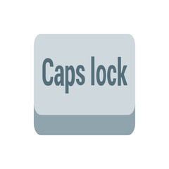 Illustration of a caps lock key with rounded edges and a gray color scheme on a white background view