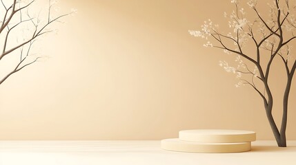 Serene Minimalism: 3D Rendered Stage