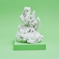 Light white vapor swirling in a soft, delicate pattern over a bright green background, creating a serene and dreamy effect with subtle contrasts.