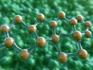 Detailed molecular structure displayed against a vibrant backdrop.