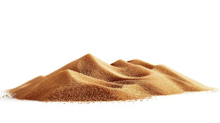 Isolated Pile of Golden Sand on White Background