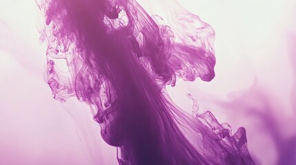 Abstract purple ink swirling in water.