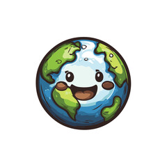 cute smiling earth mascot vector design