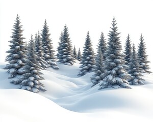 Obraz premium Snowy winter forest landscape