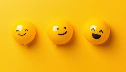 Yellow emojis on a background