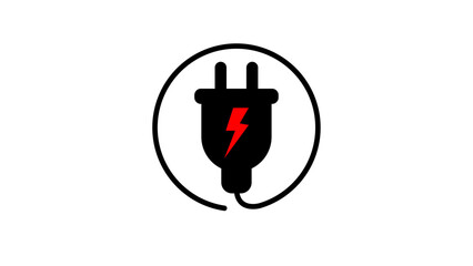 vector illustration of an electric plug, electricity power energy plug icon vector. line, isolated, electro, flat, electrify, ac, battery, design, graphic, charge, black, consumption, disconnect, back
