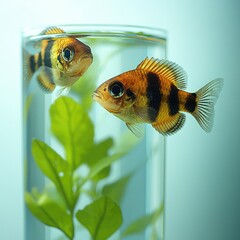 Two fish in a glass