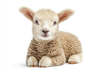 Adorable lamb resting