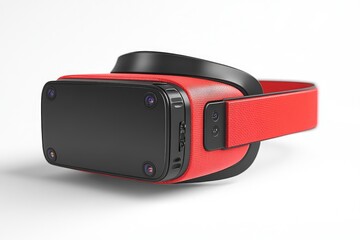 Modern VR headset with red straps