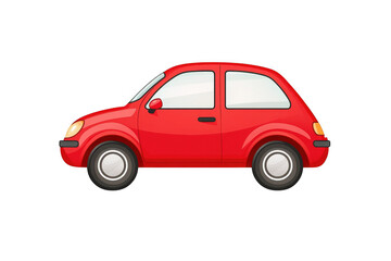 Illustration of a red car on white background on transparent background