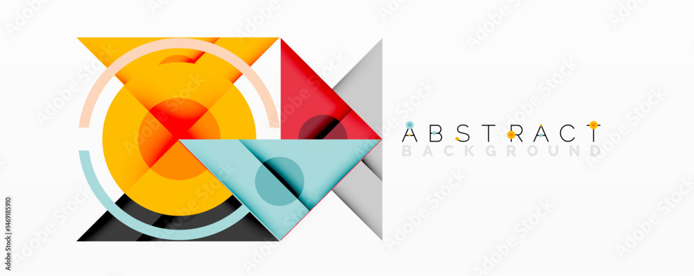 Poster geometric shapes overlap, creating vibrant colorful design. modern aesthetic, suitable for backgroun