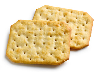 two crackers on white background