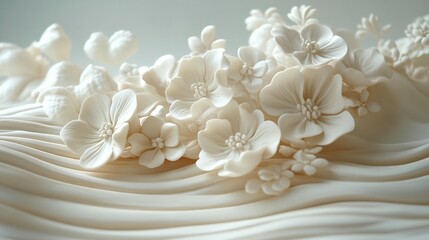 Elegant White Flower Cake Design