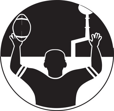 football referee signaling touchdown black circle clip art preview