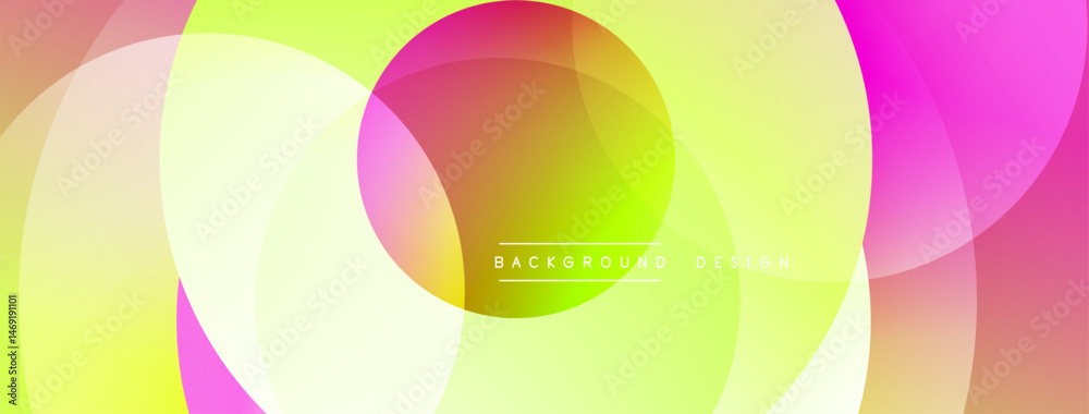 Leinwandbilder abstract colorful circles overlap. gradient shades create modern visual effect. bright hues suggest 