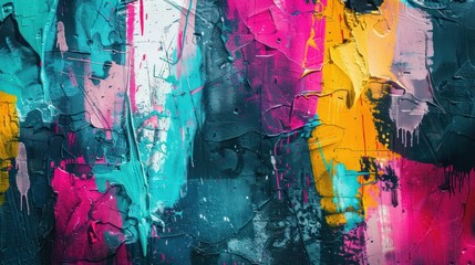 Fototapeta premium Hand painted abstract graffiti spray on wall messy art expression.