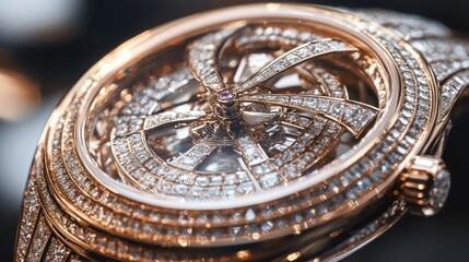 Exquisite Diamond-Encrusted Watch, A Masterpiece of Horological Artistry