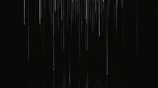 A computer-generated scene with dynamic vertical lines moving in a spatial environment