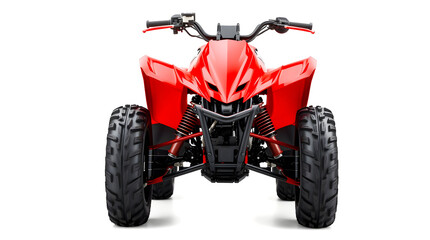 Fototapeta premium Red atv quad bike standing out against white background