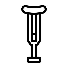 crutch line icon