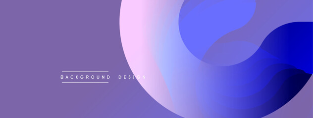 Abstract purple background. Overlapping circles create dynamic visual effect. Modern design elements present smooth gradients.