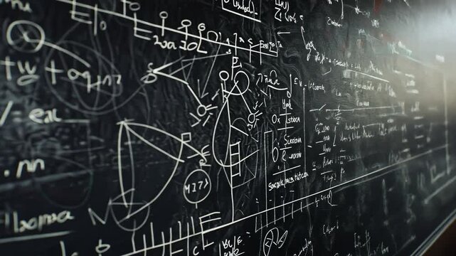 Wiping The Whiteboard Complex Math Formulas 4K Videos - Powered by Adobe