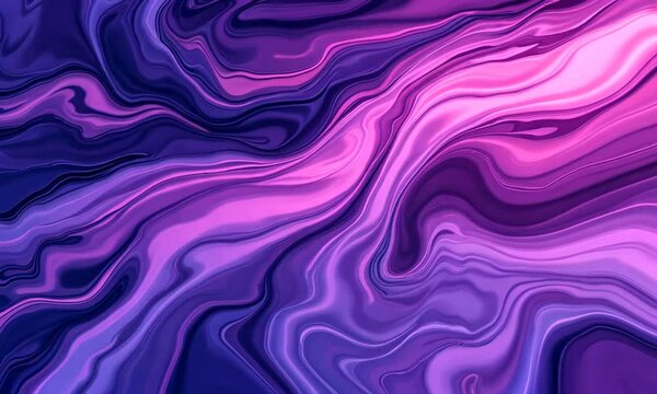Abstract fluid painting with swirling purple and pink hues creating dynamic patterns