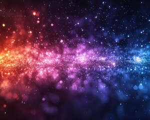 Fototapeta premium Abstract shimmering particles. A vibrant blend of glowing, colorful particles