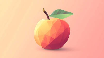 Low Poly Apple Fruit Illustration.