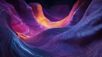 Obraz premium Abstract Canyon with Night Glow.