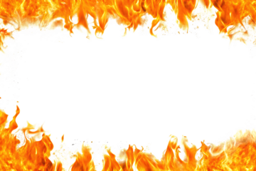 fire frame isolated on white background PNG