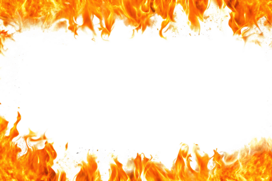 fire frame isolated on white background PNG