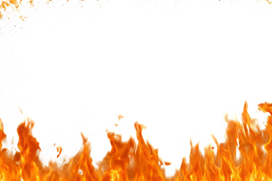 fire frame isolated on white background PNG