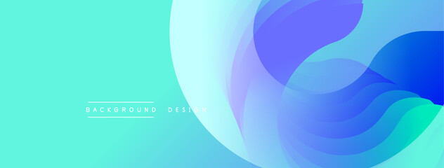 Abstract fluid shapes overlap turquoise background. Modern design elements create dynamic visual texture. Minimalist style, clean aesthetic.