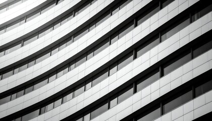 Modern Architectural Design with Curved Facade and Windows