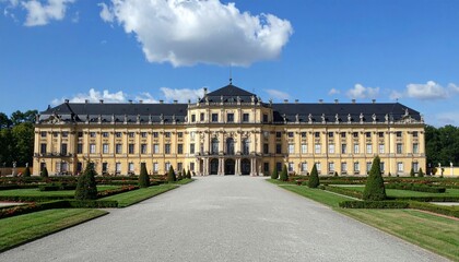 Obraz premium Magnificent Historic Palace Surrounded by Lush Green Gardens